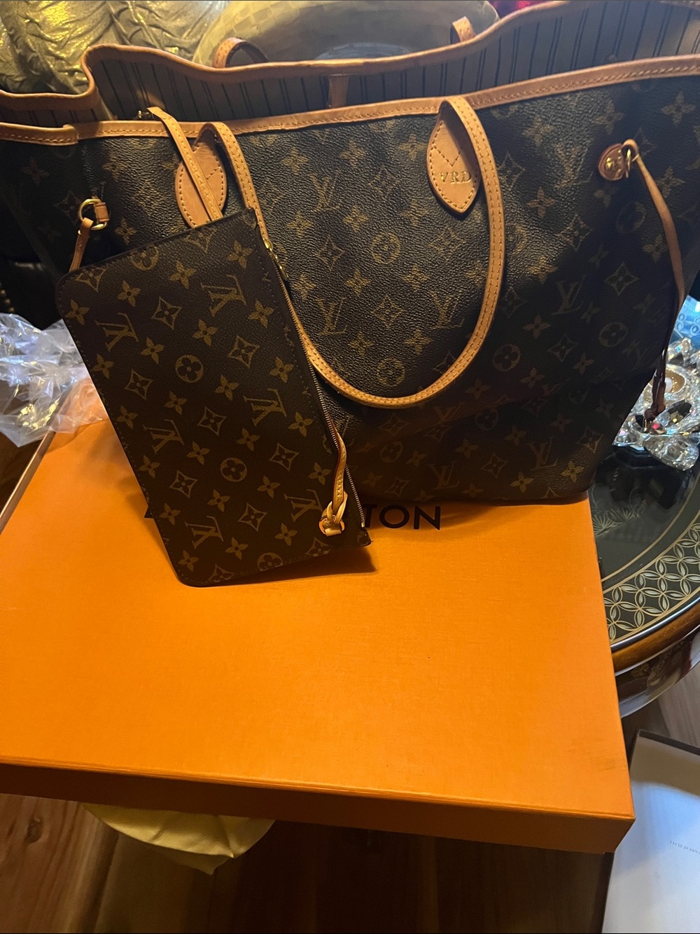 Louis Vuitton Monogram Tote in Brown with Natural Leather Trim